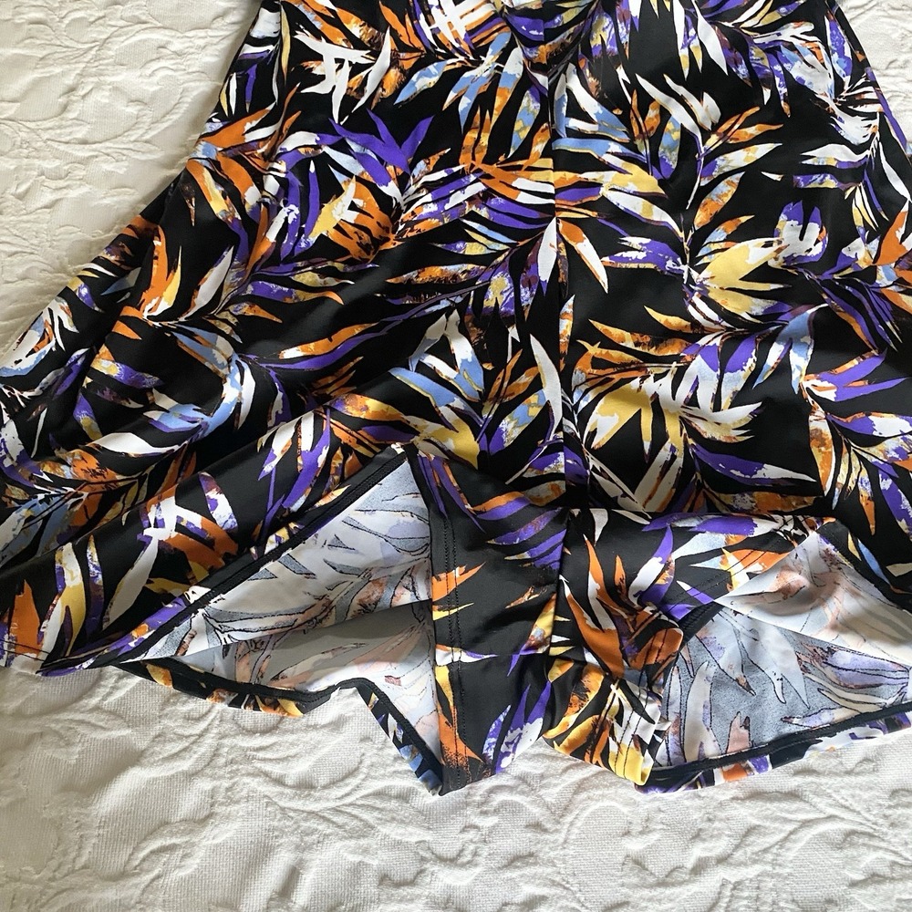 Fit 4 U A288587‎ 16 Tropical Hi-Neck Double Tiered Romper Swimsuit One Piece New - Picture 8 of 10